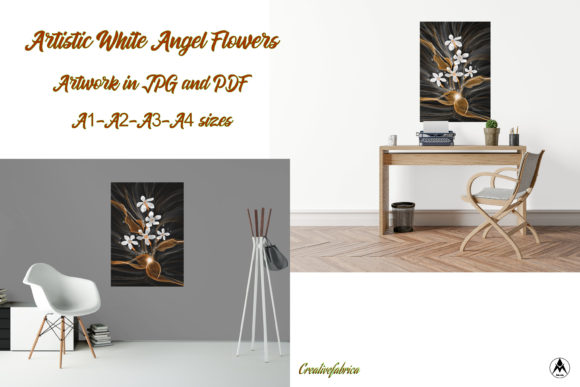 Artistic White Angel Snowflakes Flowers
