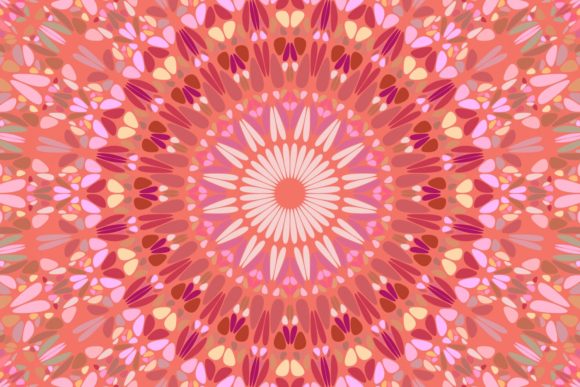 Elevating Visual Projects with Colorful Round Floral Mosaic Backgrounds and Oriental Geometry