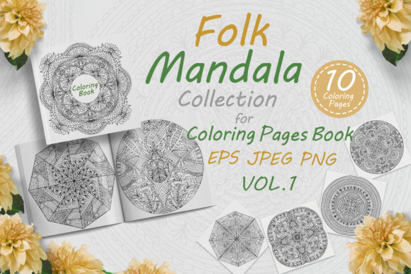 Exploring the Versatility of Mandalas with Folk Style Ornaments Vol-1