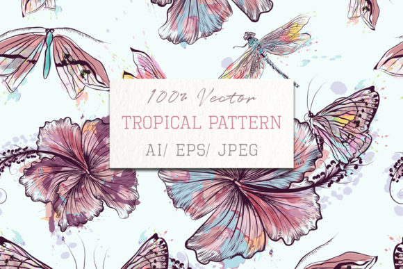 Fashion Vector Floral Pattern Hibiscus: Elevating Design with Scalable Botanical Art