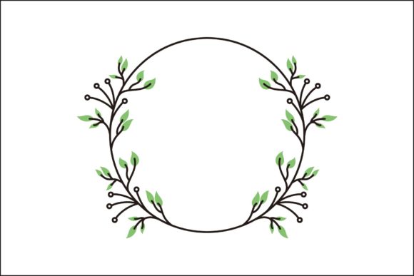 Floral Frame Circle for Wedding Invitations