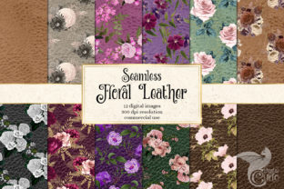 Floral Leather Digital Paper: Elevating Rustic Design with Seamless Textures