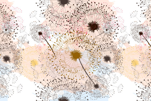 Floral Pink Pattern Elegant Dandelions: Integrating Vector Art into Professional Design Workflows