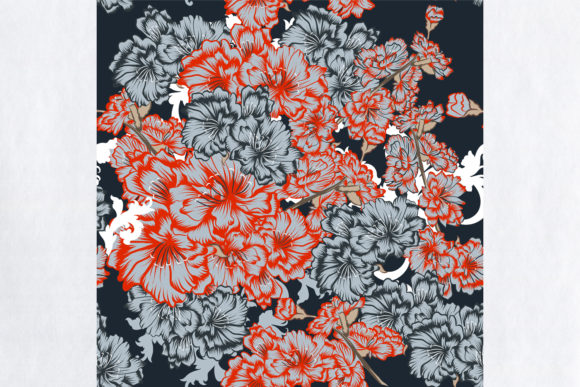 Floral Seamless Pattern for Fabrics: Vector Art