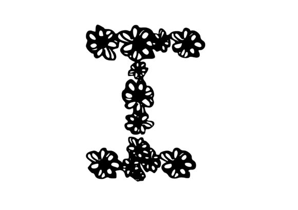 Mono Letter ‘I’ Floral Flower Letter: A Versatile Design for Nature Lovers and Creatives