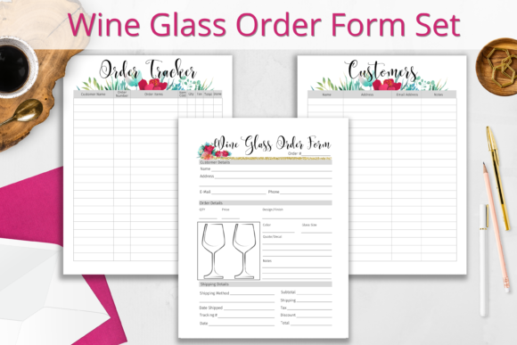 Streamline Your Business with the Wine Glass Order Form and Tracker Set