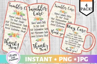 Tumbler Care Cards: Orange Floral Edition