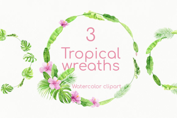Watercolor Tropical Summer Floral Wreath Design Guide