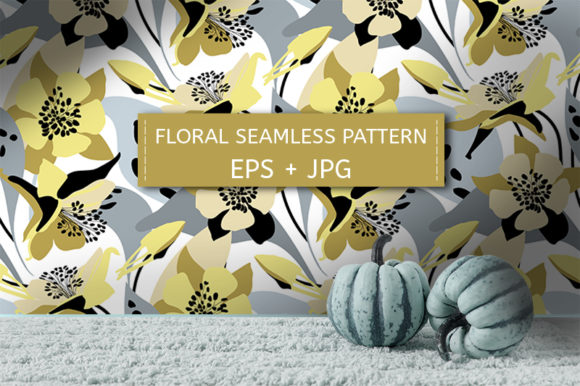 Yellow, Grey, Gold Flowers: A Versatile and Elegant Seamless Pattern